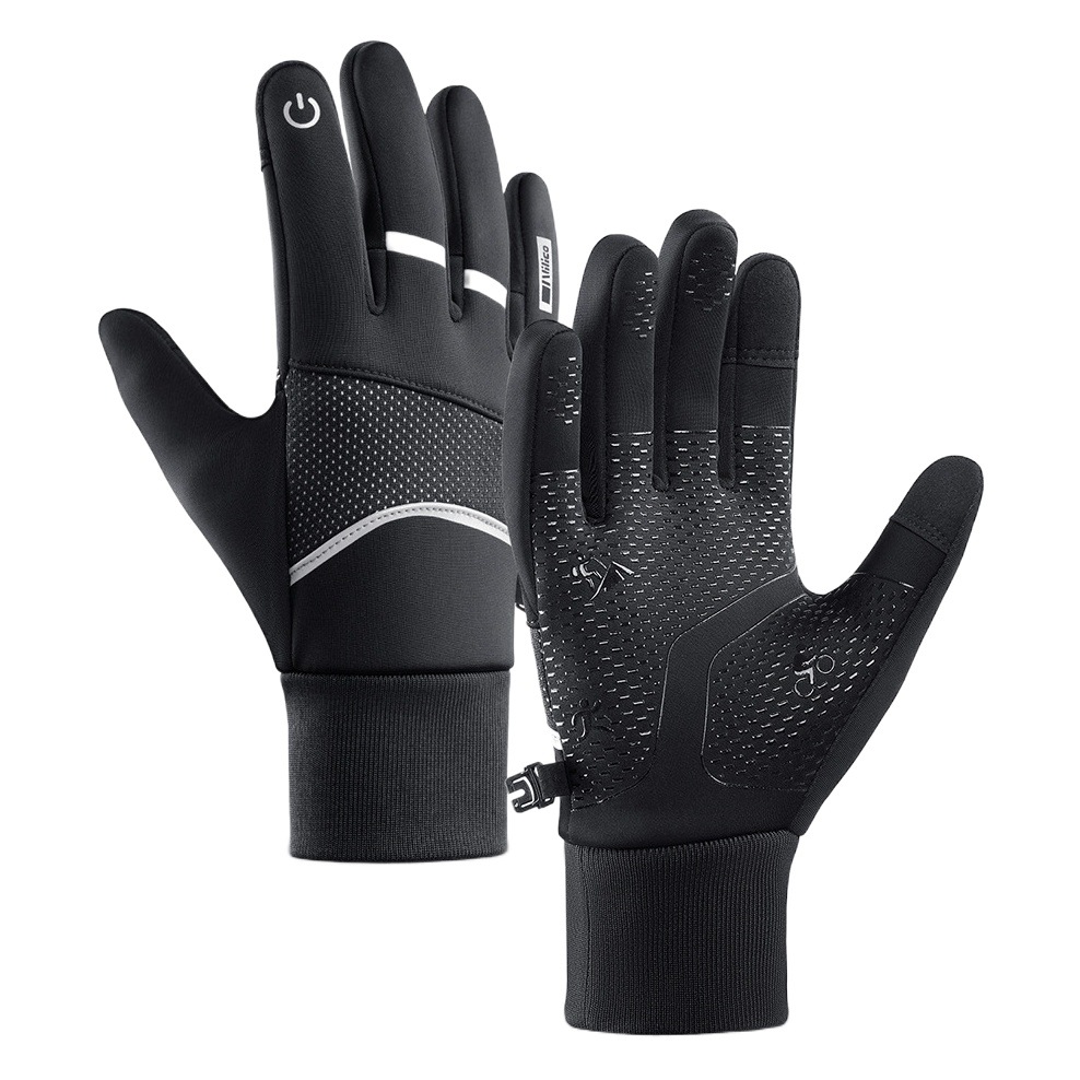 Autumn and winter outdoor sports bicycle riding warm gloves anti-splashing windproof mountaineering touch screen super soft velvet wholesale