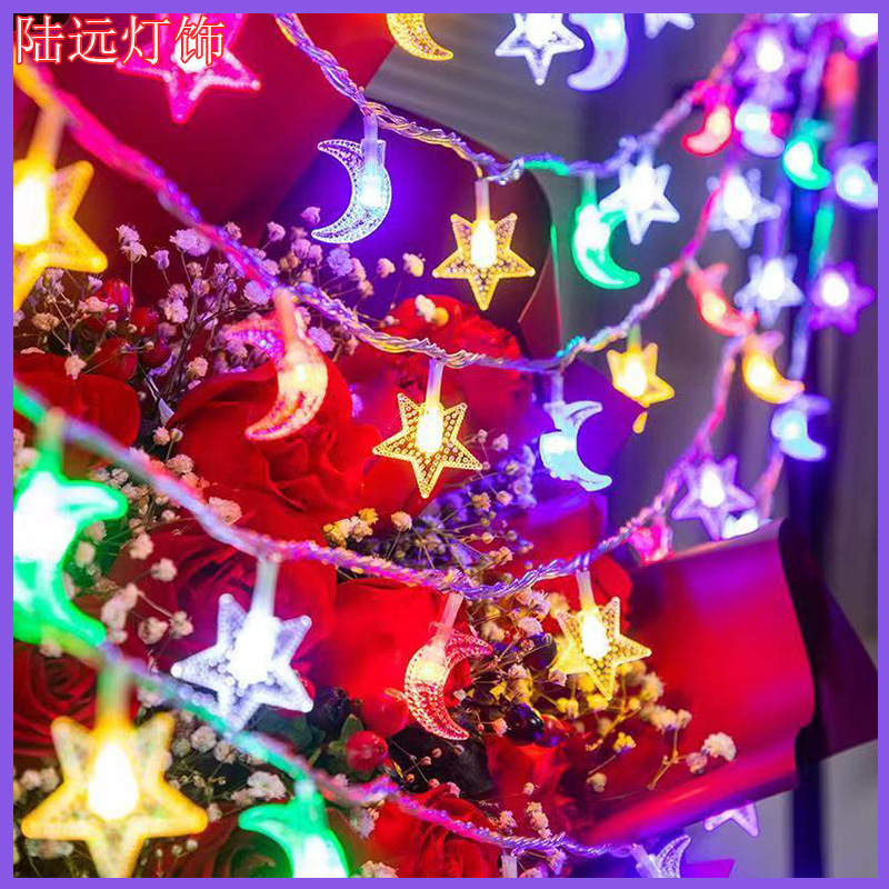 Picture of Solar LED string lights, outdoor camping tent atmosphere lights, night market stall lights, room decoration spherical star lights