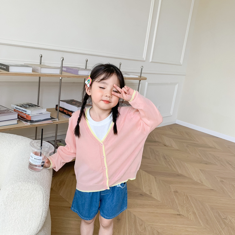 Picture of [Clearance-No Return and Exchange] Summer and Autumn Children's Cardigan Thin Ice Silk Sunscreen Knitwear Air-conditioning Shirt for Boys and Girls