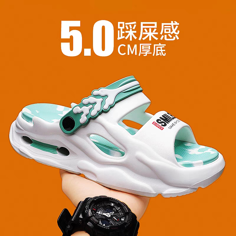 Hot-Selling Sandals for Men, Summer Outer Wear, Casual Non-Slip Beach Shoes, Soft Soles, Non-Tiring Feet, Comfortable Slippers for Driving, Women's Shoes