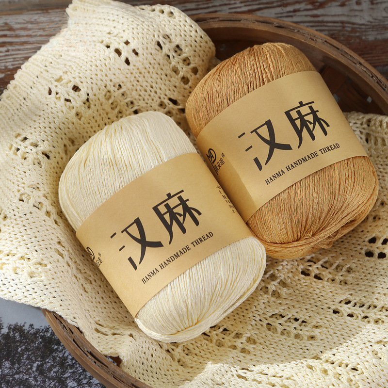 Tencel wool linen linen lace thread silk cotton handmade summer knitting DIY crochet scarf sweater short sleeves