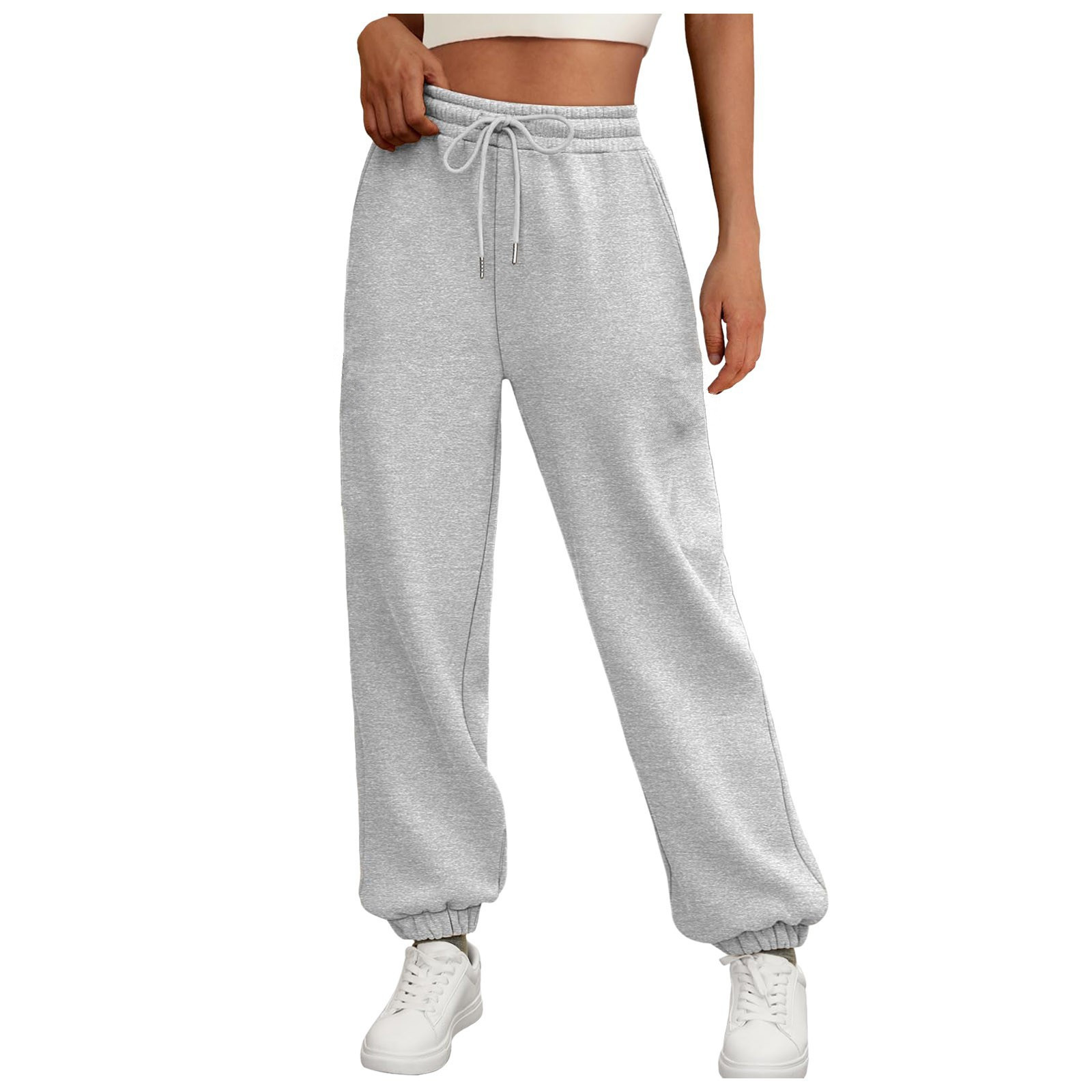 Picture of 2024 Amazon wish Cross-border European and American Foreign Trade Women's Wear Autumn and Winter New Loose Casual High Waist fleece-lined Sweat Pants