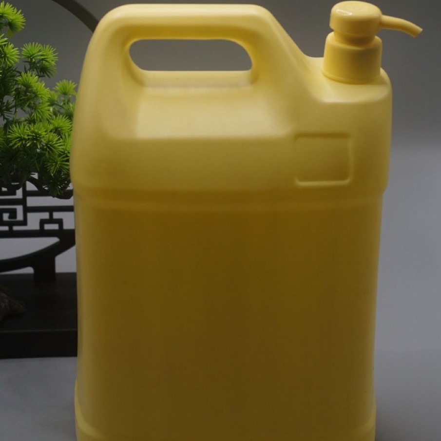 In-Stock Plastic Bottles, 5-Liter Dishwashing Liquid Bottles, Large Yellow Pe Bottles for Dishwashing Liquid