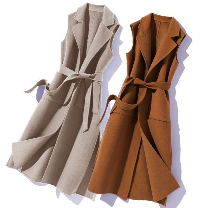Picture of Autumn and Winter Woolen Women's Vest 2025 Cross-Border Fashion New Style Suit Collar Vest Long Waistoutwear