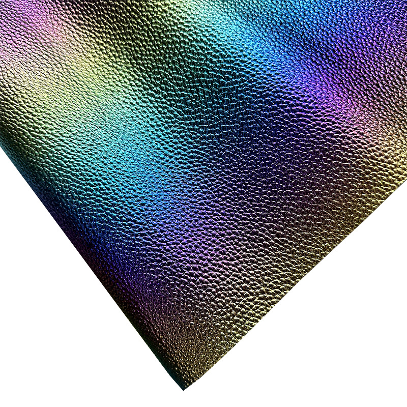Picture of in stock Laser Pearlescent Metal Litchi Pattern PU Leather Imitation Cotton Fleece Bottom Shoe Material Bag Furniture Fixtures Fabric