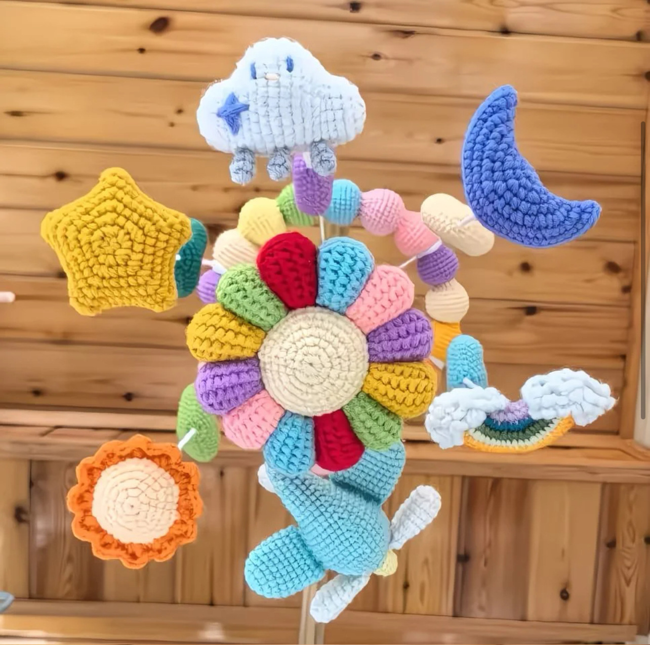 baby crib bell wool knitting crochet DIY material pack crochet maternity gifts