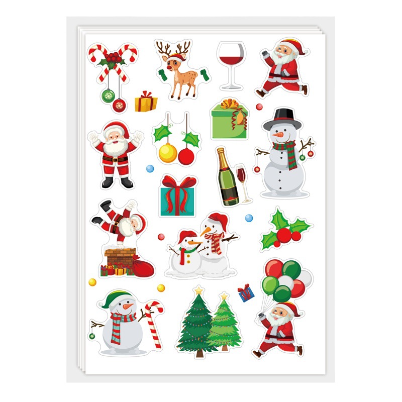 Picture of Cross-Border Christmas Stickers Kidsren's Cartoon Gifts Snowflakes Old Man DIY Party Decoration Handbook Christmas Stickers