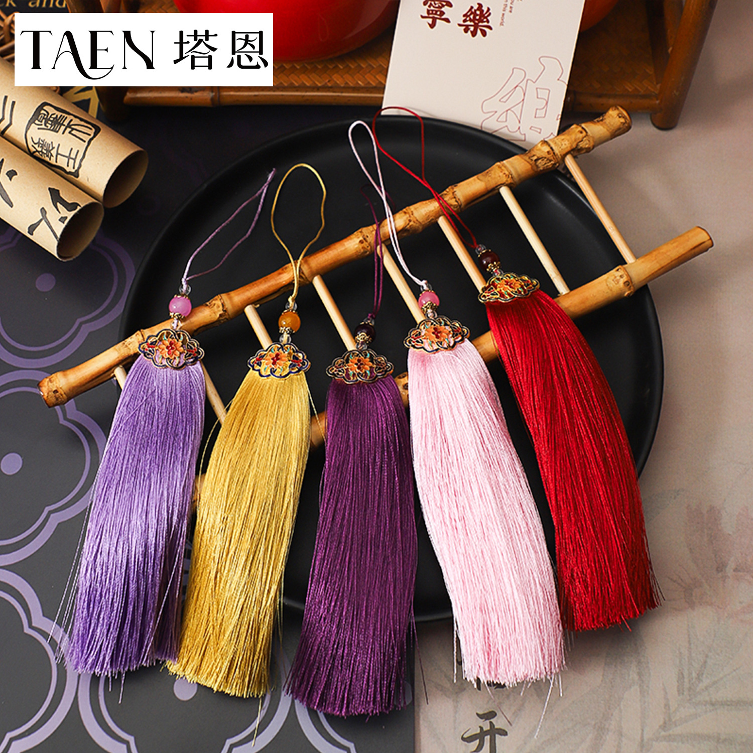 New Chinese Tassel Pendant Fu Bucket Flower bouquet decoration matching material floral diy tassel pendant wholesale