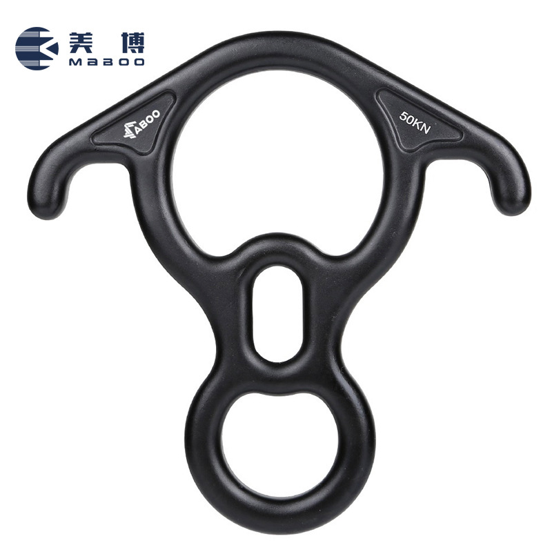 Picture of 50KN Outdoor 8-shaped Ring Descender Descender Descender Cable Descender Rock Climbing Climbing Climbing Buckle Slowly Descender Ring Horn 8-shaped Ring