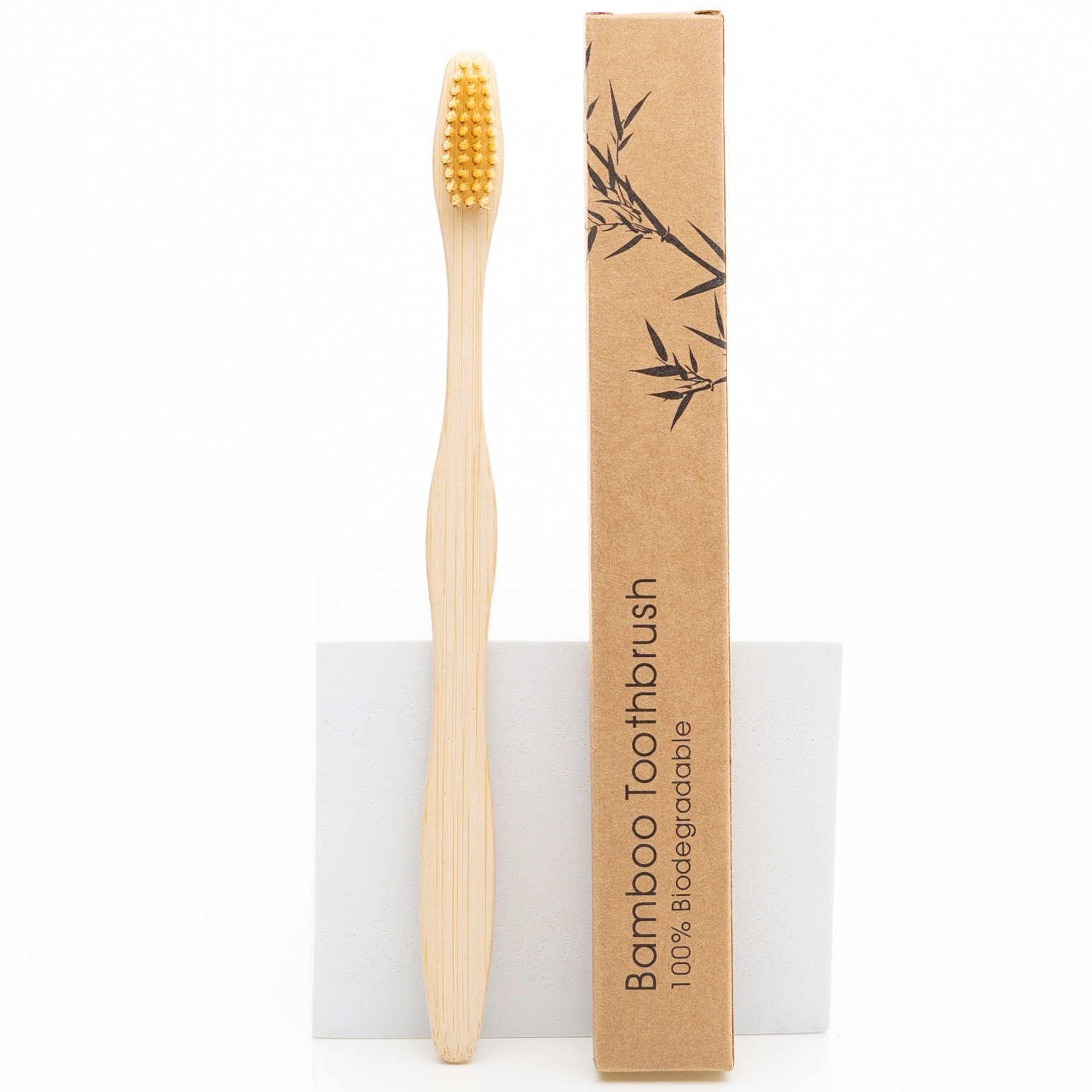 Picture of Hotel Disposable Bamboo Toothbrushes, Multi-Color Soft and Hard Bristles, Biodegradable Bamboo Toothbrushes, Customizable with Logo, Set Packaging