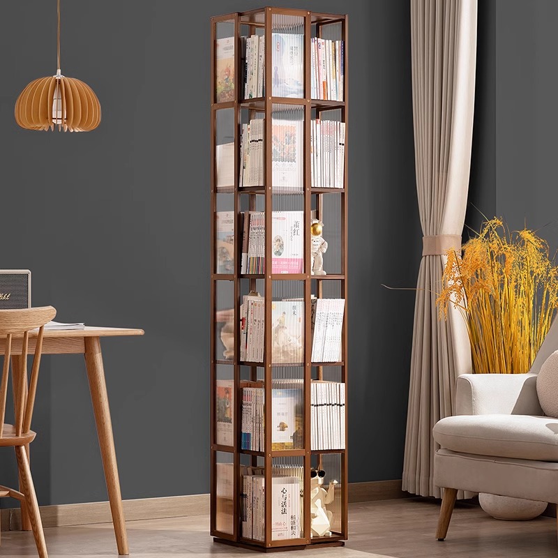 Picture of Rotating Bookshelf Bookcase Floor-Standing Wall Storage Rack Children's Simple Storage Rack Toy Cabinet Display Cabinet Simple Multi-Layer