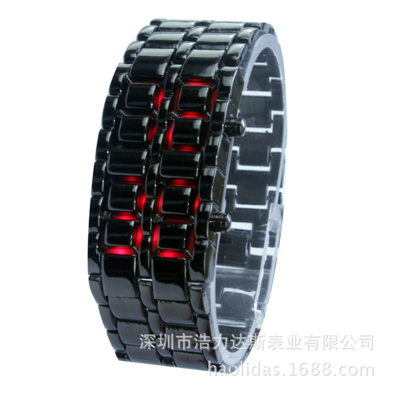 Picture of Foreign Trade Cross-Border Popular Led Lava Watch Binary Led Student Couple Watch Led Digital Watch Chain Hand