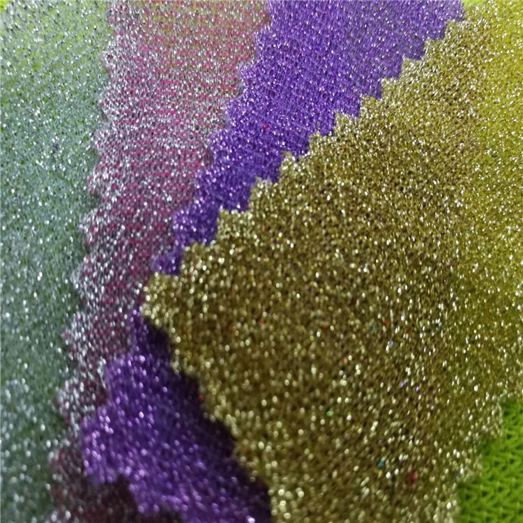 Picture of Polyester Gold and Silver Thick Thread Cloth Christmas Toy Decoration Fabric Glitter Knitted Fabric Pat Party Tablecloth