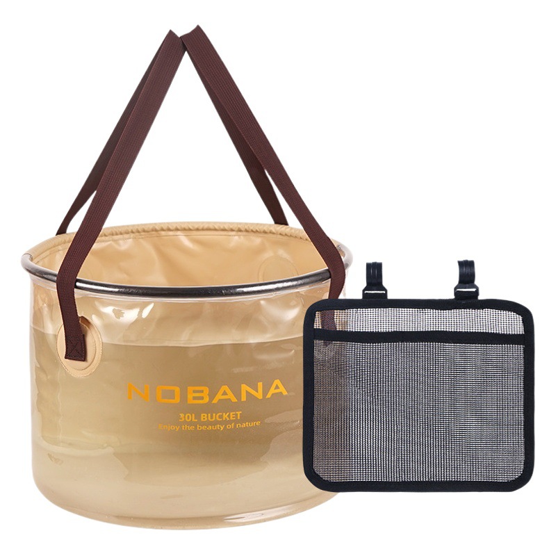 NOBANA new outdoor folding bucket camping self-driving tour portable barbecue dish washing bucket telescopic fishing bucket