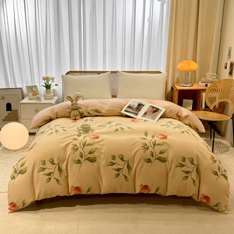 Picture of Cotton brushed duvet cover single piece modern simple single double dormitory thickened quilt cover pure cotton duvet cover single piece
