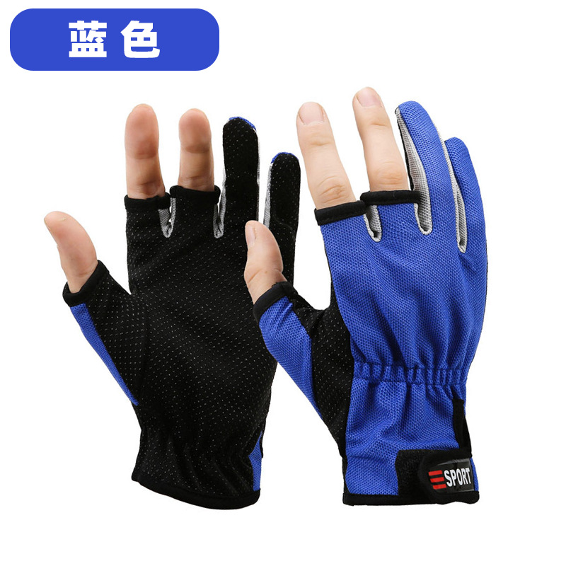 Picture of Three-Fingered Wear-Resistant Breathable Black Pit Lure Fishing Gloves, Three-Fingered Outdoor Fishing Lure Gloves with Exposed Fingers