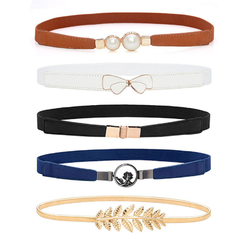 Picture of Simple Fashion Elastic Buckle Women's Thin Belt Women's Skirt Decorative Belt Elastic Belt with Belt