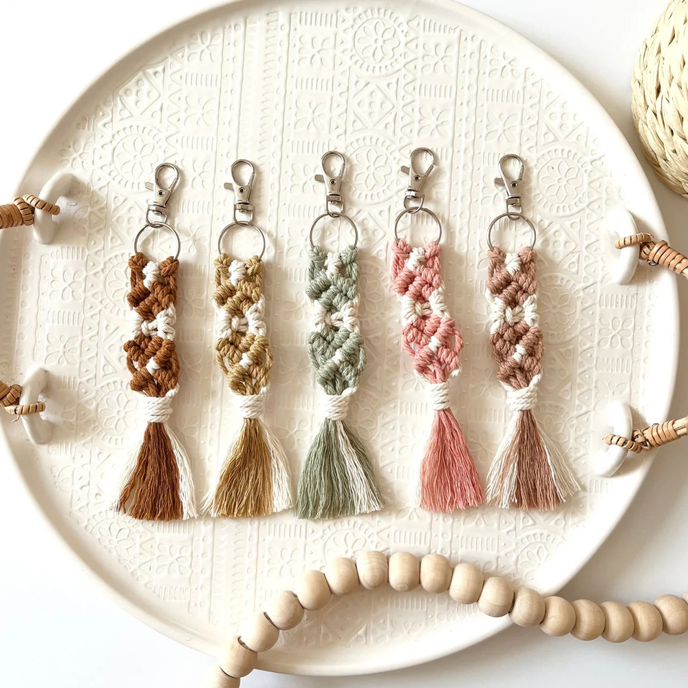 Cross-border Hot Selling Cotton Rope Woven Keychain Hanging Ornaments Bohemian Style Women's Backpack Clothing and Other Decorative Pendants