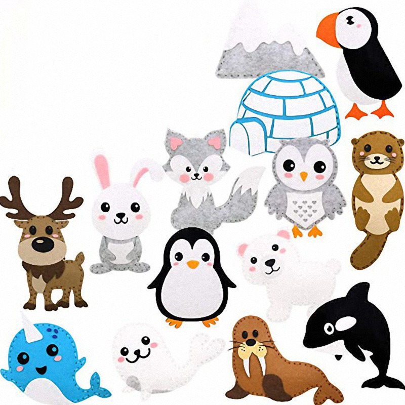 DIY children early education sewing suit pet sewing felt polar animals Amazon for color box suit