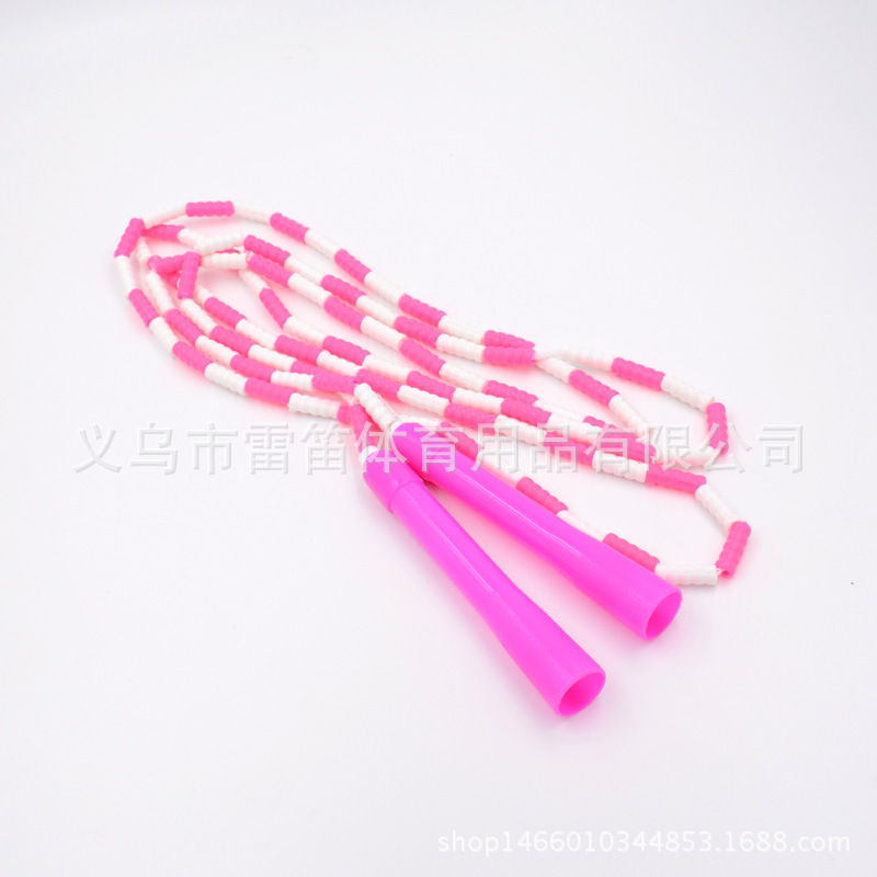 Picture of Single bamboo pattern children primary and secondary school students fancy bead jump rope festival colorful hundred fitness jump rope wholesale