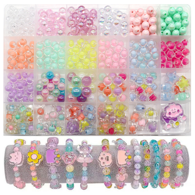 Children's Beaded Handmade diy Material Package Girls Crystal Bracelet Necklace Bracelet Girls Wear Bead Toys