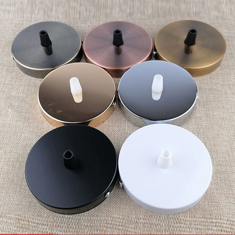 Chandelier ceiling disc round base DIY lighting accessories lighting chassis fixings single head straight edge Black White