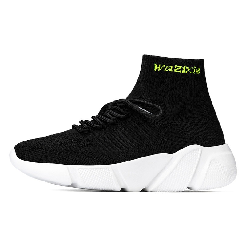 Factory autumn and winter new casual shoes men's fashion all-matching sports writing lightweight flying woven socks shoes cross-border plus size wholesale