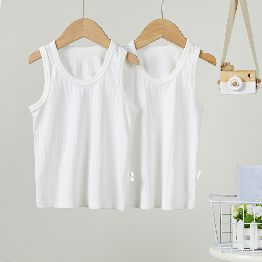 Picture of Children's Summer Vest Sling 2-Piece Boneless Cold Bottoming Shirt for Men and Women Baby Thin Sleeveless Air-Conditioned Home