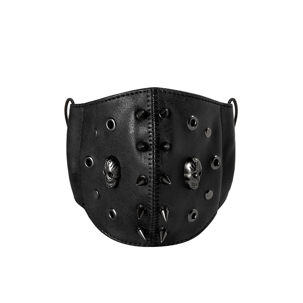 Picture of Cross-border foreign trade punk rock ROCK locomotive PU skin skull skull dust mask skull mask jewelry