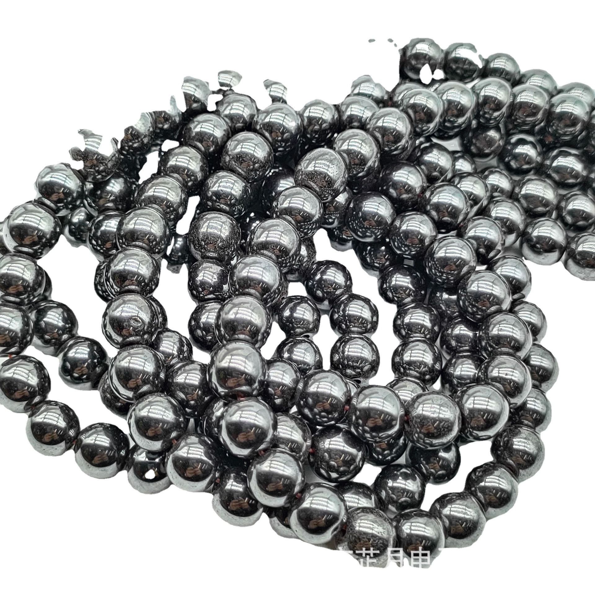 Picture of Zhiyue black gall stone loose beads jewelry accessories DIY beaded bracelet necklace iron ore with magnetic round beads hematite