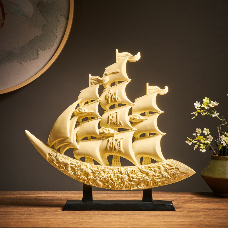 Smooth Sailing Sailing Ornaments Creative Light Luxury Living Room TV Cabinet Office Lucky Decoration Opening Home Move Gift