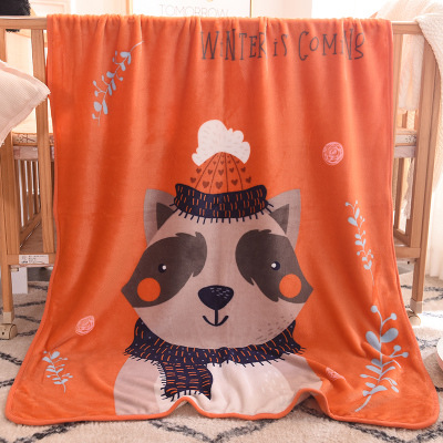 Picture of Children's Blanket Kindergarten Spring and Autumn Baby Coral Fleece Blanket Spring and Summer Single Layer Thin Blanket Office Nap