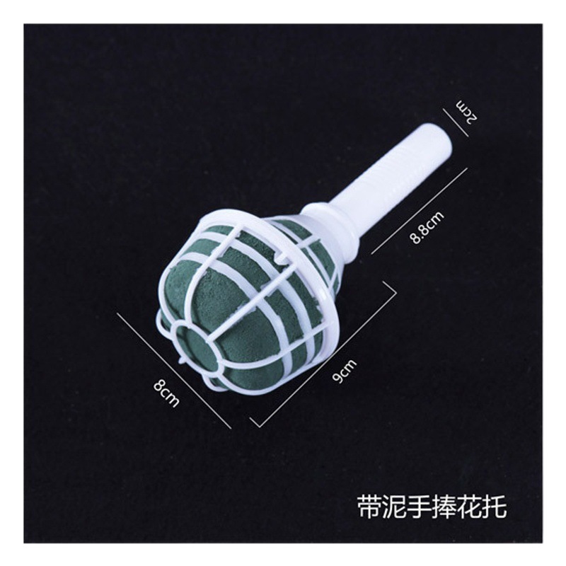 Plastic flower holder with mud flower mud flower arrangement accessories for flower shop special bridal hand stick flower Flower mud arrangement material factory wholesale