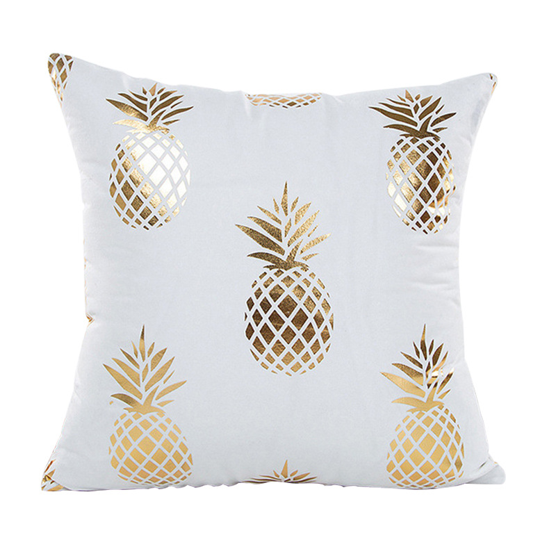 Picture of Cross-border Amazon New Geometric Bronzing Proverbs Super Soft Short Plush Pillow Bedroom Sofa Removable and Washable Cushion Cover