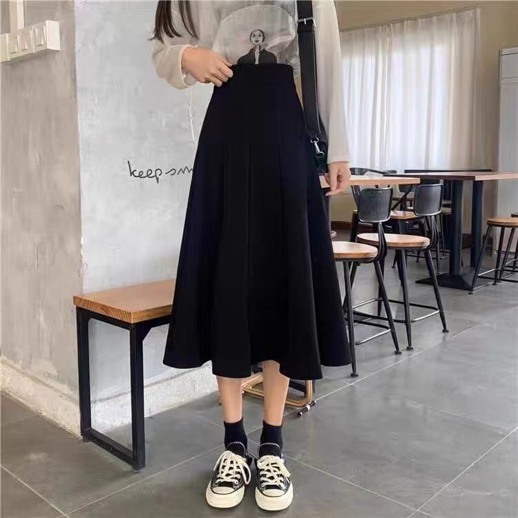 Suit Skirt Women's Mid-length Spring and Summer Pear-shaped Body Wearing High Waist A- line Umbrella Skirt Dosing Large Swing Long Skirt