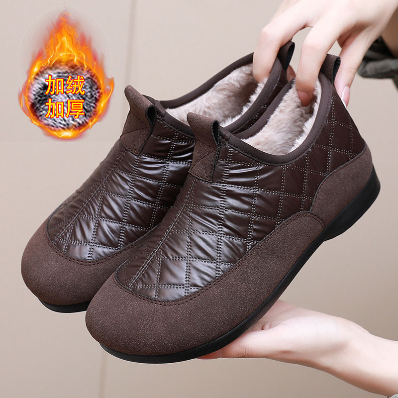 2025 New Winter Waterproof and Non-Slip Snow Boots Fleece-Lined to Heattech Slip-On Casual Cotton Boots Fashionable Korean Style Cotton Shoes