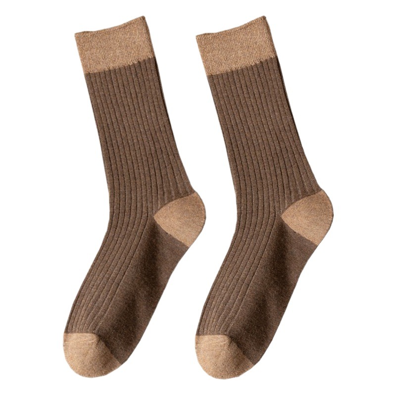 Stockings female solid color Joker spring and autumn pile socks in the cylinder Japanese Academy of the wind outside the color autumn and winter long tube socks tide