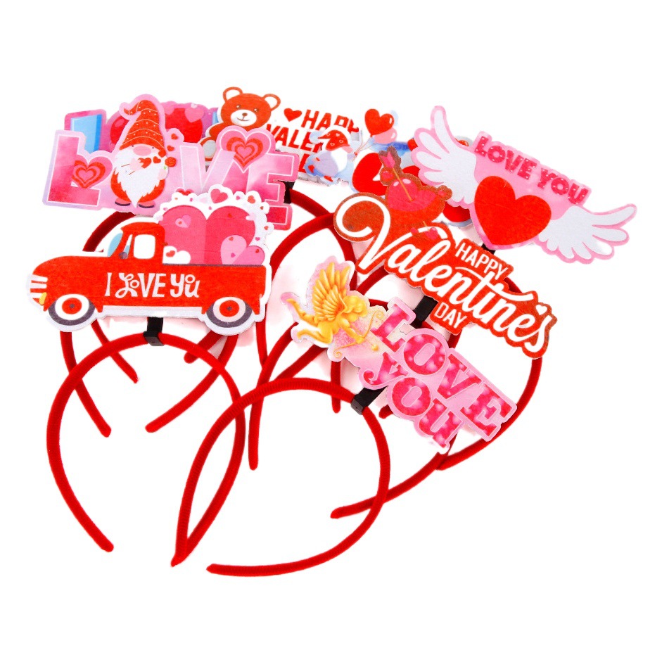 Cross-Border Hot Selling Valentine's Day Love Headband Romantic Party Decoration Photo Props Bear Cupid Headband Hair Accessories