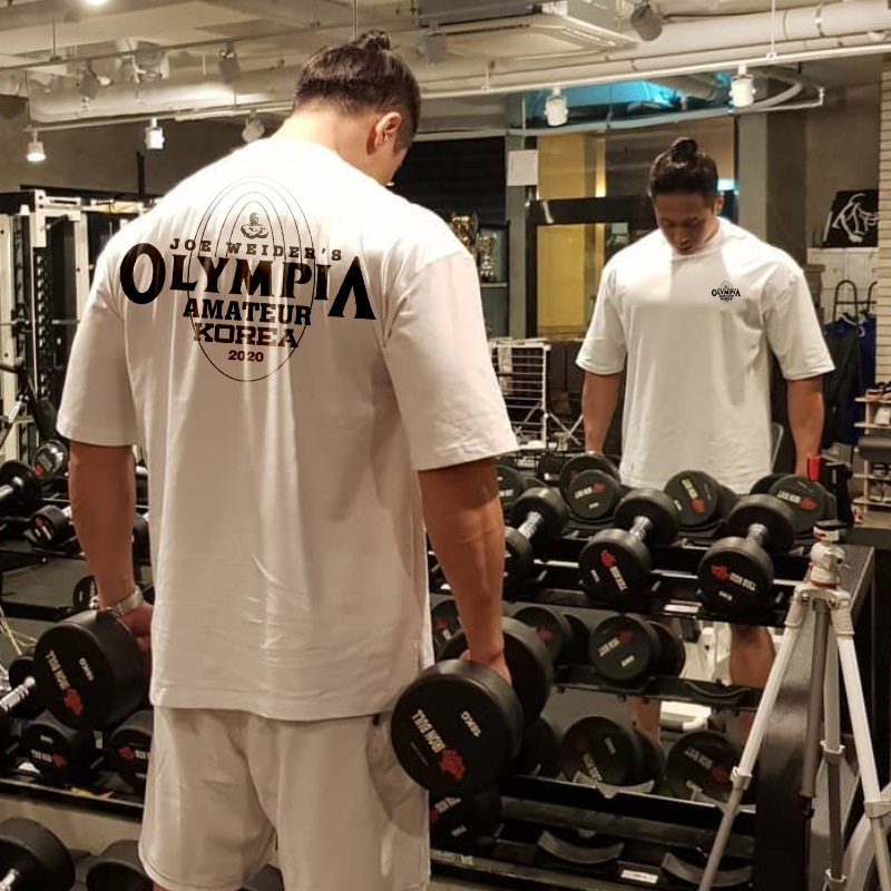 Olympian 2022 New Fitness Short-sleeved Men's Crewneck Loose Training Fitness Clothes Running Breathable Elastic Sports T-shirt