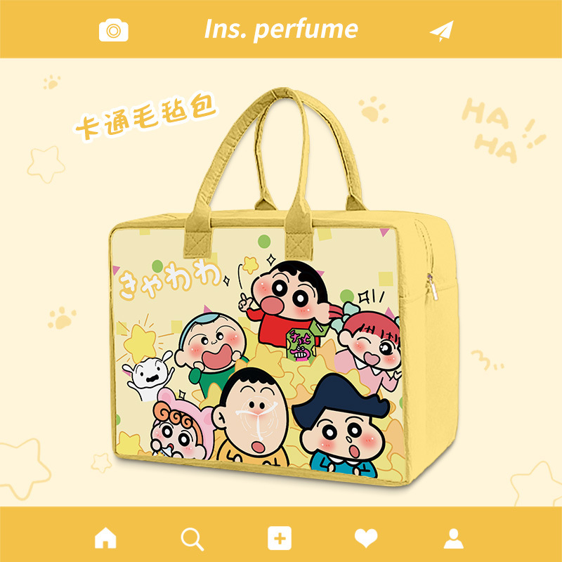 Picture of Travel Storage Bag Large Capacity Cute Felt Bag Children's Luggage Bag Short Distance Felt Handbag Portable Bag