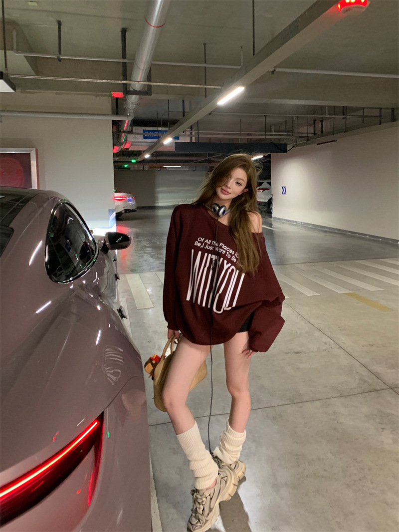 Picture of Letter Printing Long-sleeved Sweatshirt Coat Women's Autumn American Style Hot Girl Loose Design All-match Pullover Top