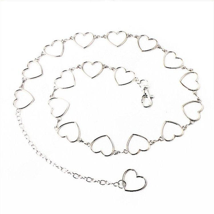 Picture of European and American Cross-Border Jewelry, Simple and Versatile, Hollow Heart-Shaped Oversized Peach Heart Waist Accessory, Hip-Hop Pants Chain, Waist Chain, Retro Trend