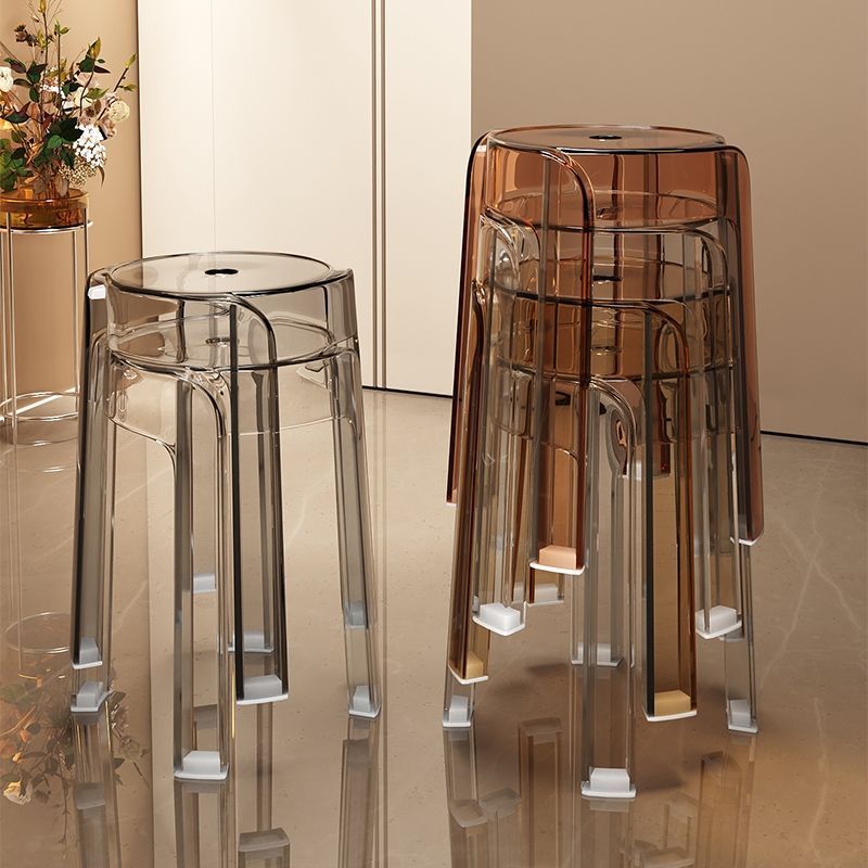 Transparent acrylic stool, Internet celebrity chair, plastic stool, household windmill stacked small stool, simple modern round stool