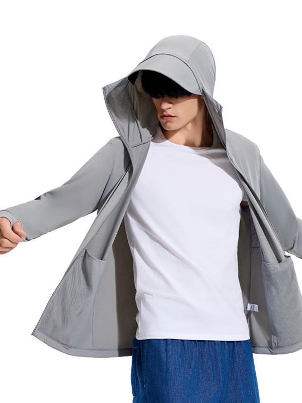 Picture of Summer sun protection clothing for men and women ice silk 360-degree high-power UV protection upf100 detachable hat brim fishing clothing