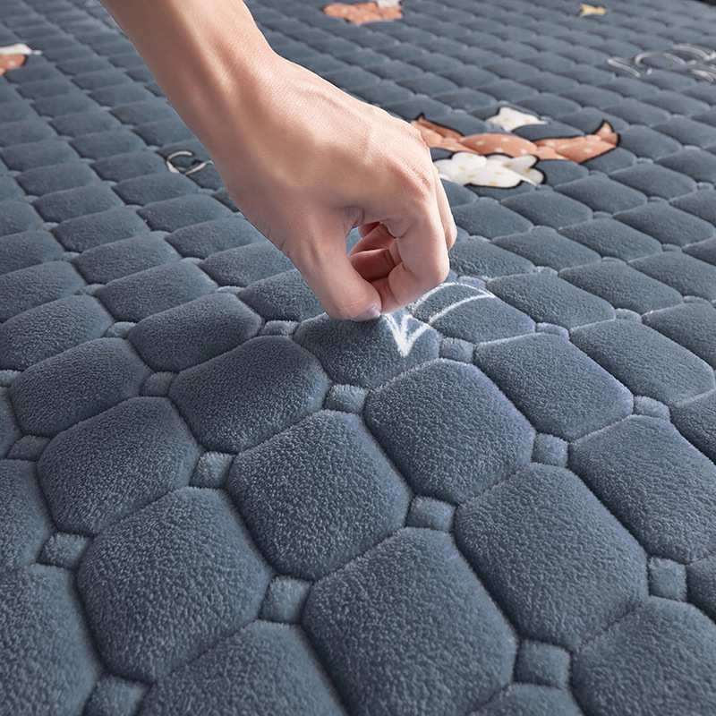 Picture of Milk velvet mattress cushion single student dormitory mattress cushion blanket winter plus velvet mattress double wholesale