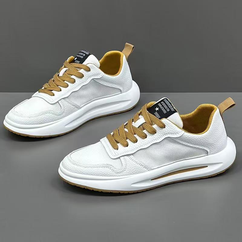 Men's shoes, autumn new daddy shoes, trendy mesh breathable, low-top athleisure shoes, versatile soft-soled white shoes, men's shoes
