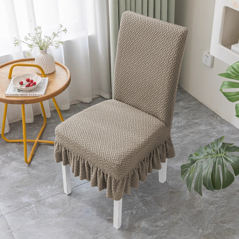 Picture of Cross-border jacquard fleece thickened conjoined elastic hotel restaurant chair cover anti-fouling stool cover chair cover