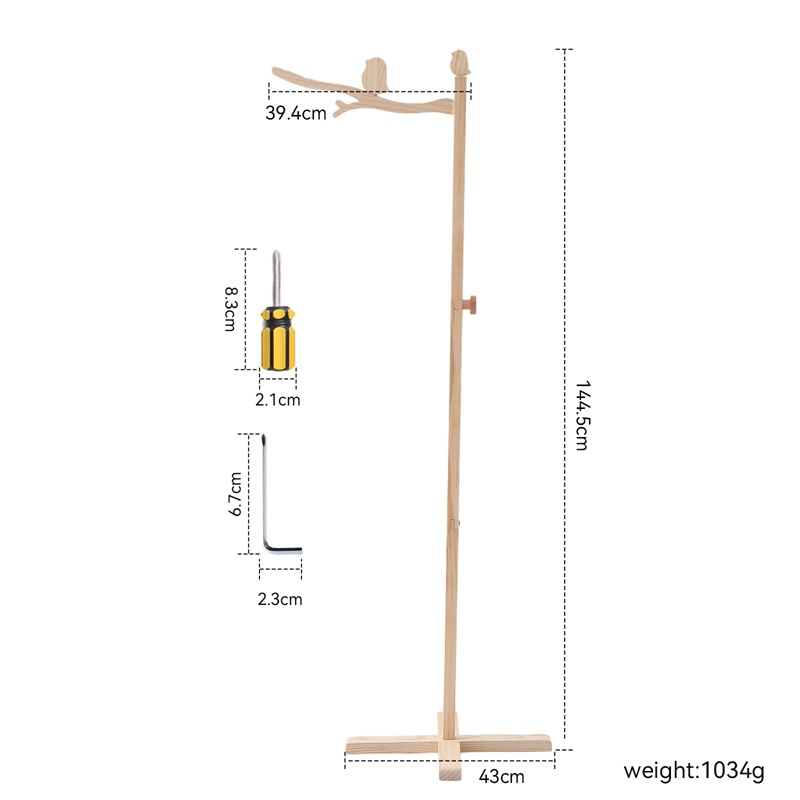 Picture of Amazon Wooden Baby Bed Bell Bracket Rotatable Baby Comforting Bracket Floor Hanging Wooden Bed Bell Toy