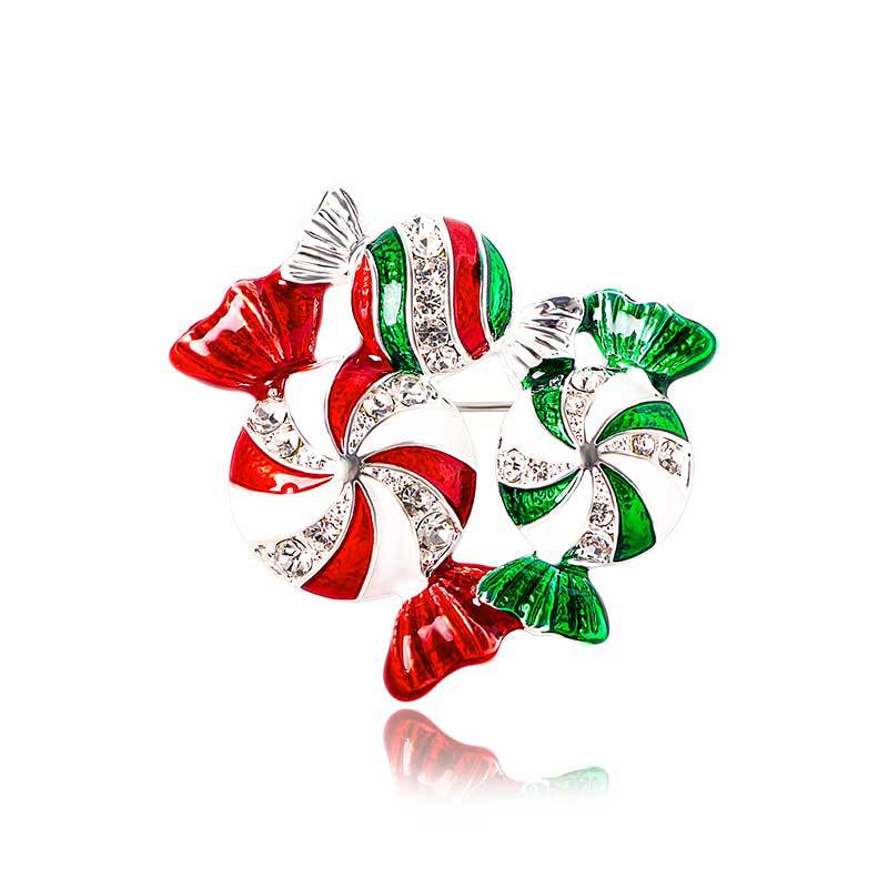 Picture of European and American Christmas brooch cartoon cute red brooch fashion high-end oil drop pin for men and women