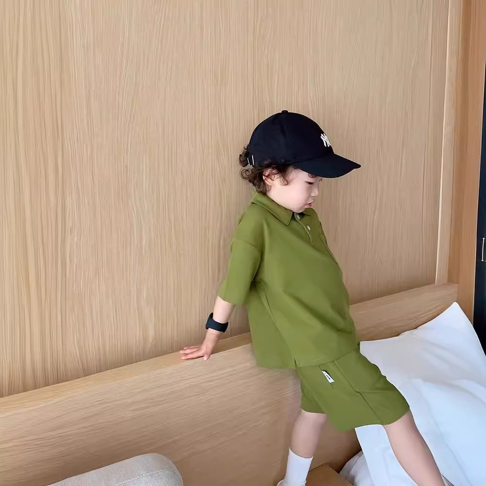 Picture of Children's POLO Collar suit Western-style Boys Middle and Big Kids Casual Two-piece Summer Loose All-match Sports suit